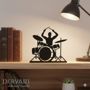 Baterist Drummer Metal Masaüstü Dekor