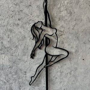 Pole dance dansçı figürlü metal duvar dekoru
