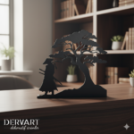 Samuray figürlü metal masaüstü dekoru