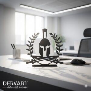 Sparta Miğferi Metal Masaüstü Dekoru