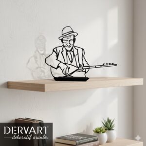 Aşık Veysel Metal Masaüstü Dekoru