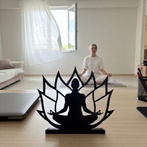 Yoga Meditasyon Metal Masaüstü Dekoru